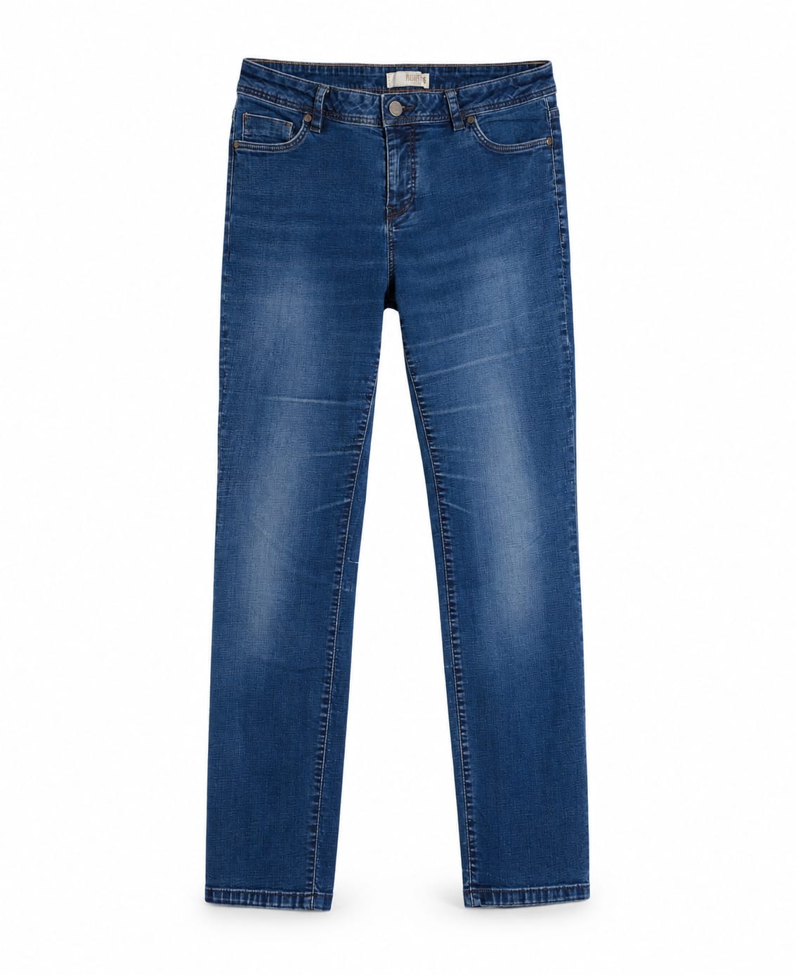 Medium Blue Wash Slim Straight-Leg Jeans