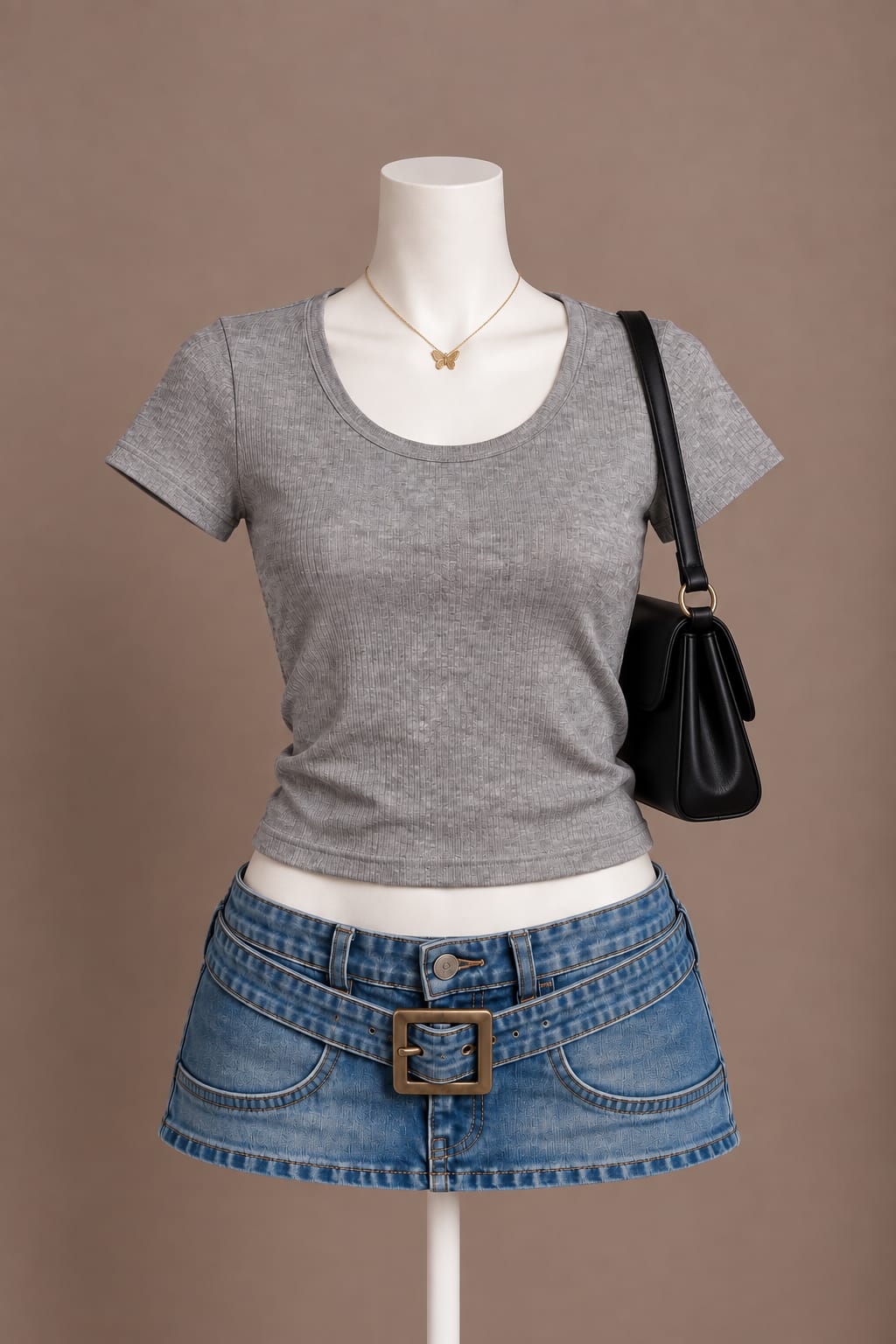 Grey Crop Top
