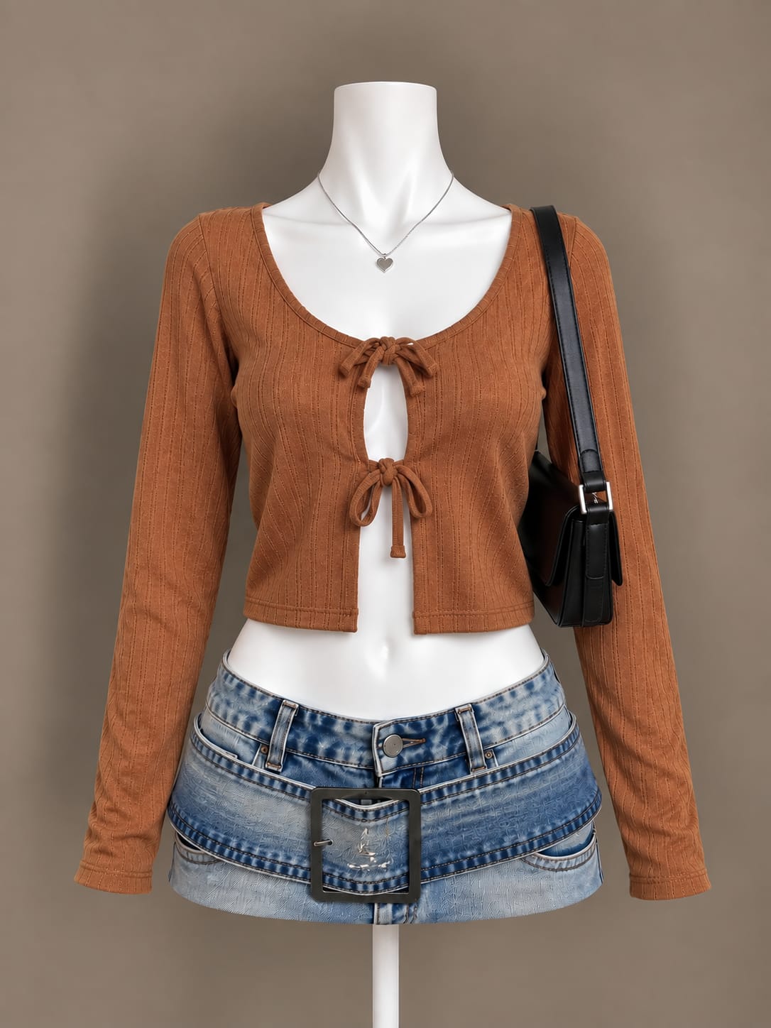 Brown Crop Top