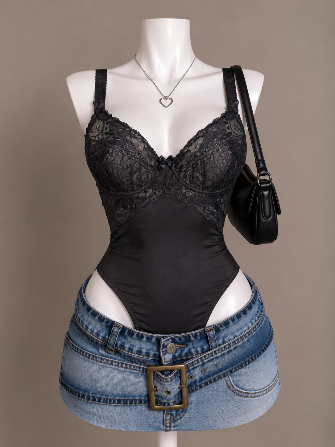 Black Lace Bodysuit - X1-81