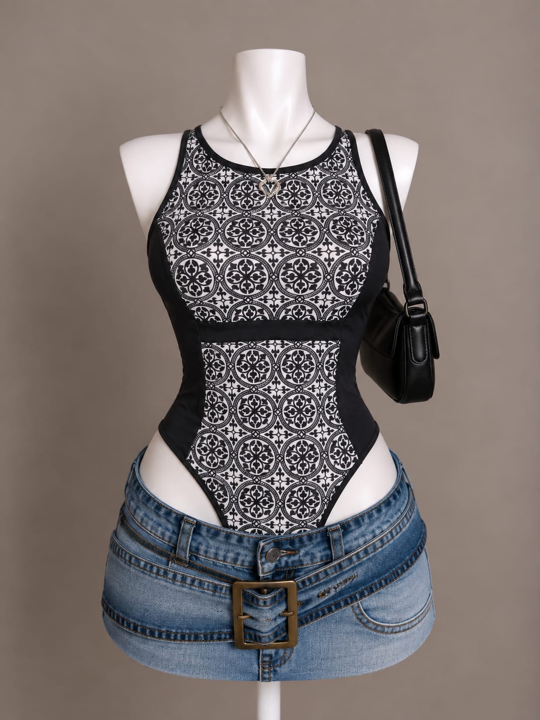 Black White Bodysuit - X1-82