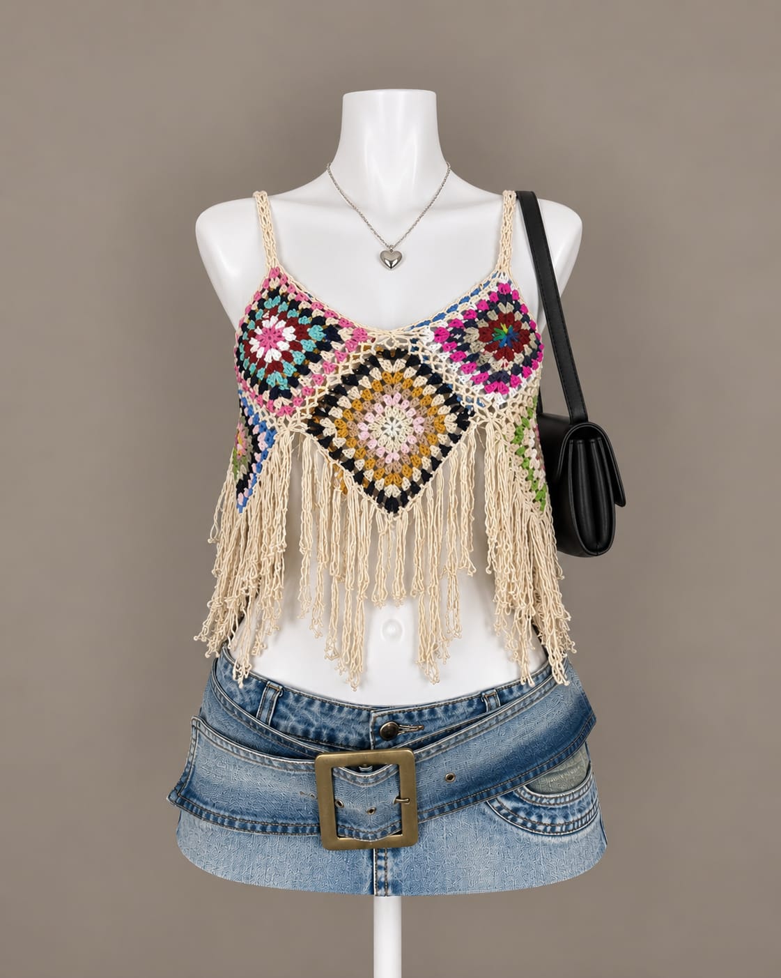 Beige Crochet Top