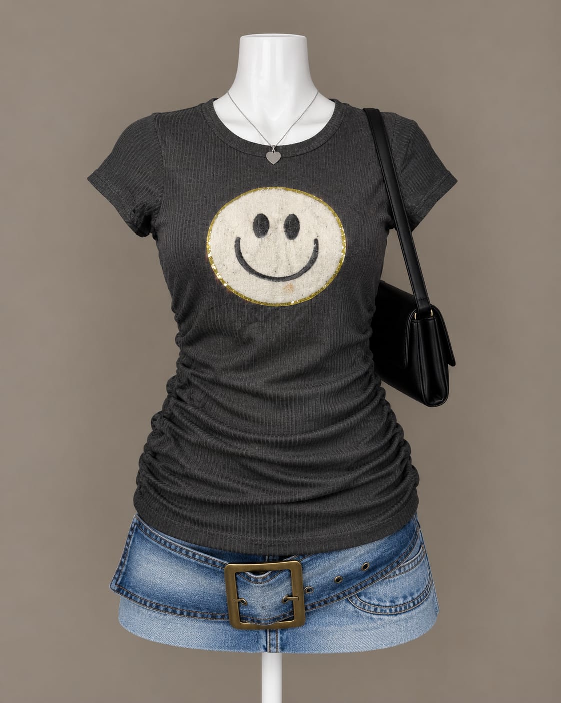 Charcoal Smiley Top