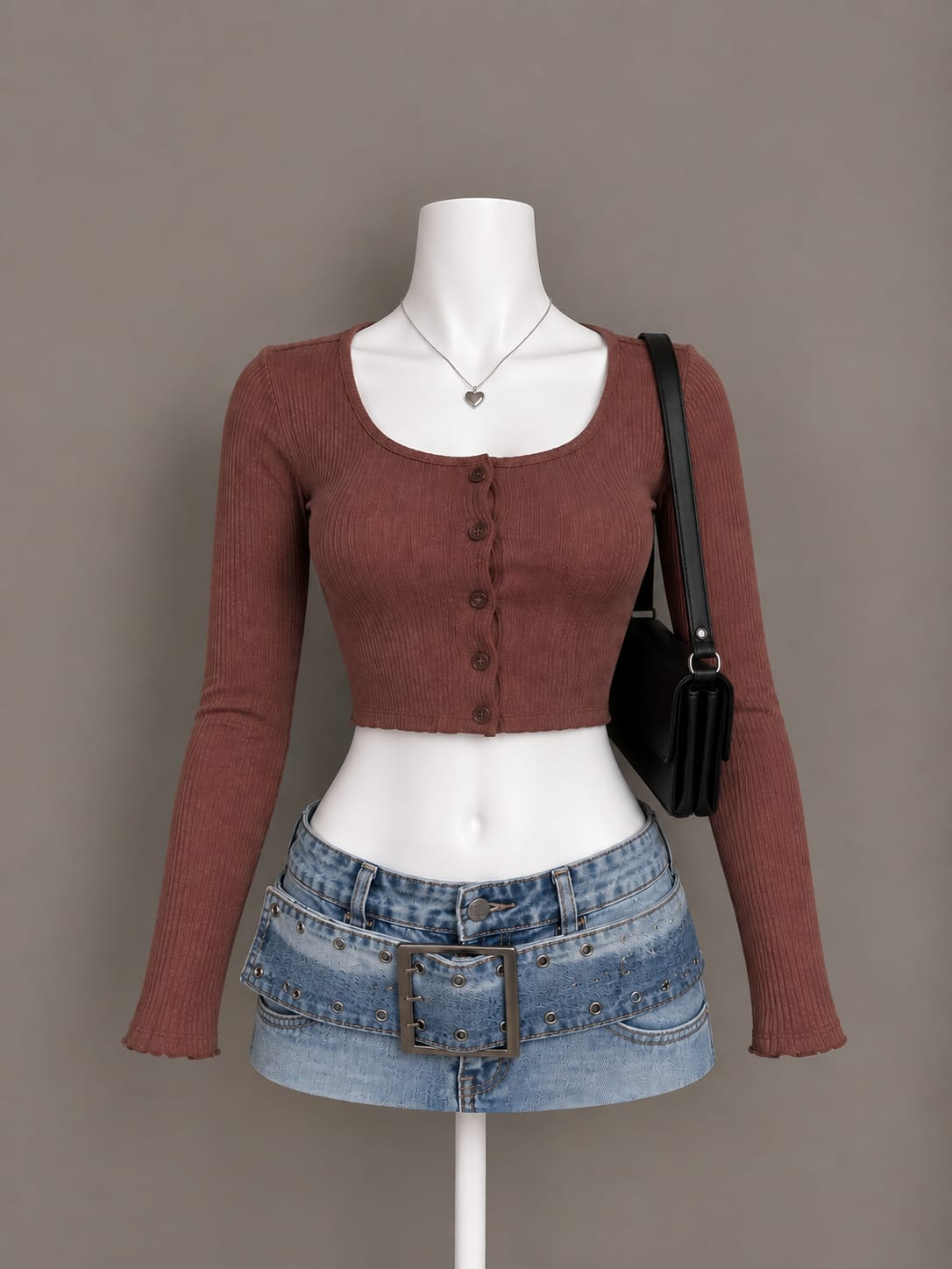 Brown Cardigan Top