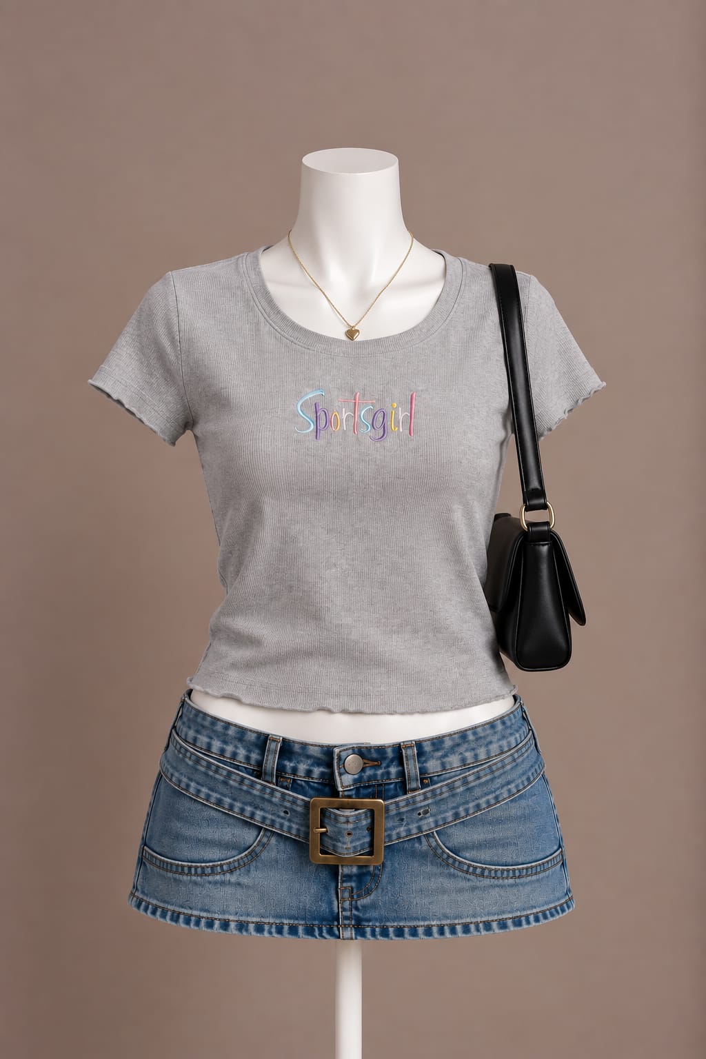 Grey Crop Top