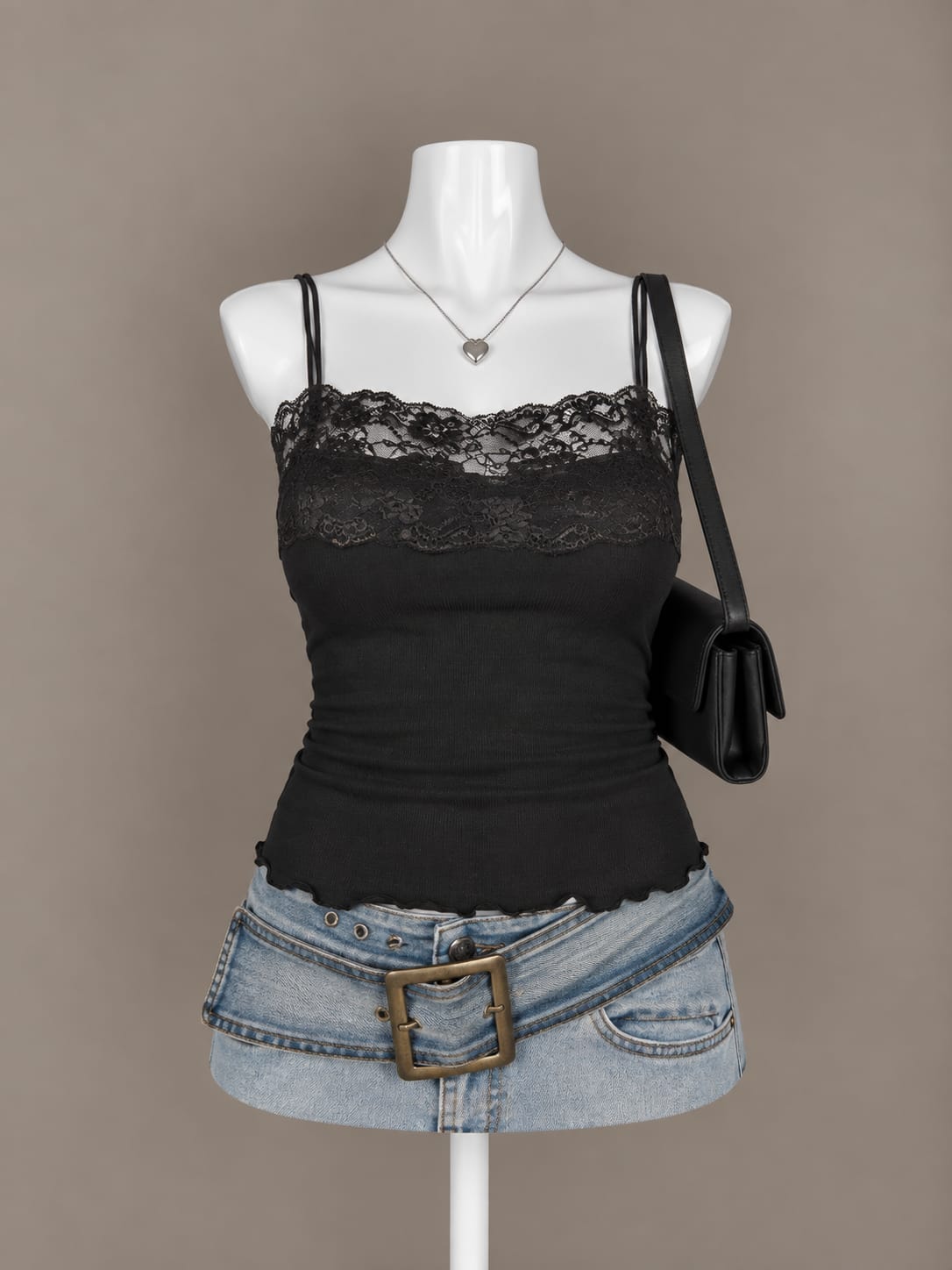 Black Lace Cami Top