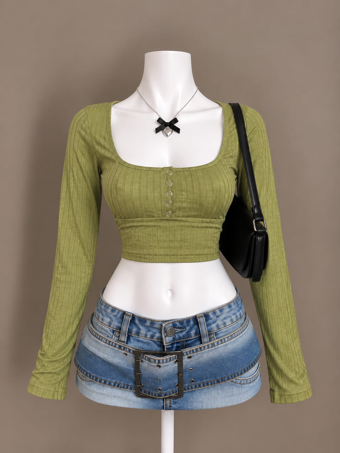 Olive Crop Top