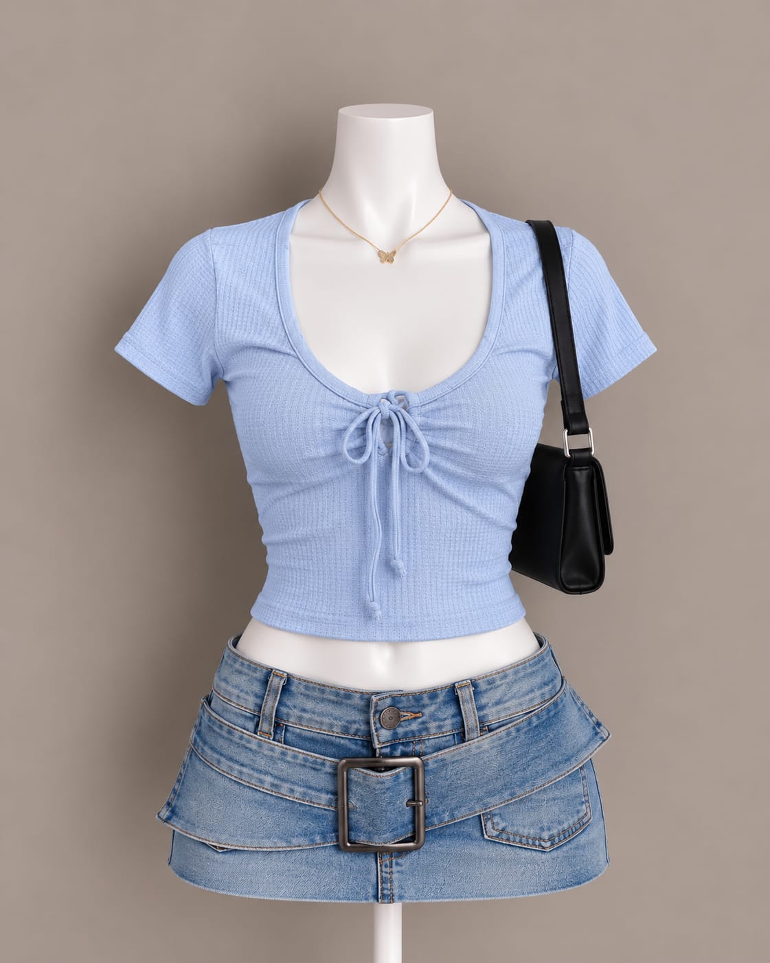 Light Blue Crop Top