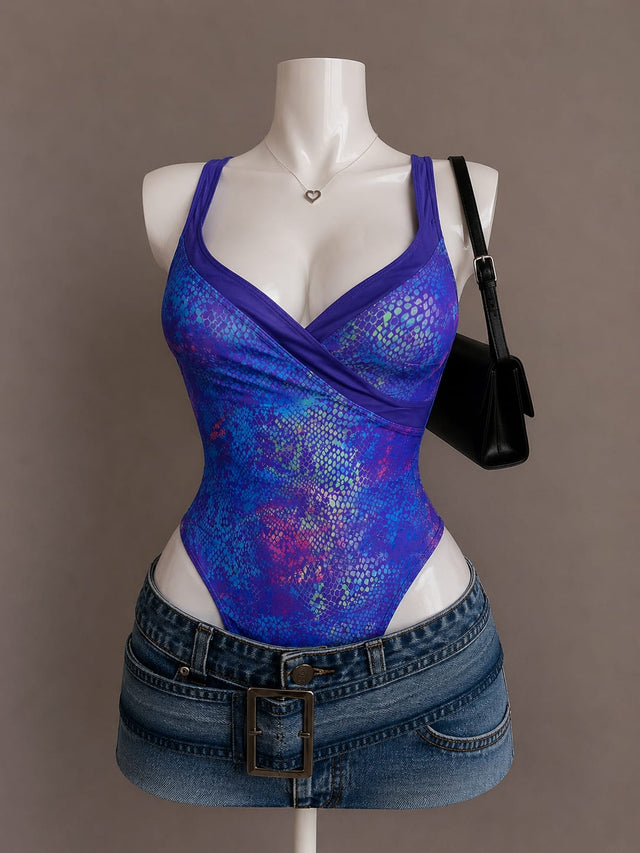 Purple Printed Bodysuit