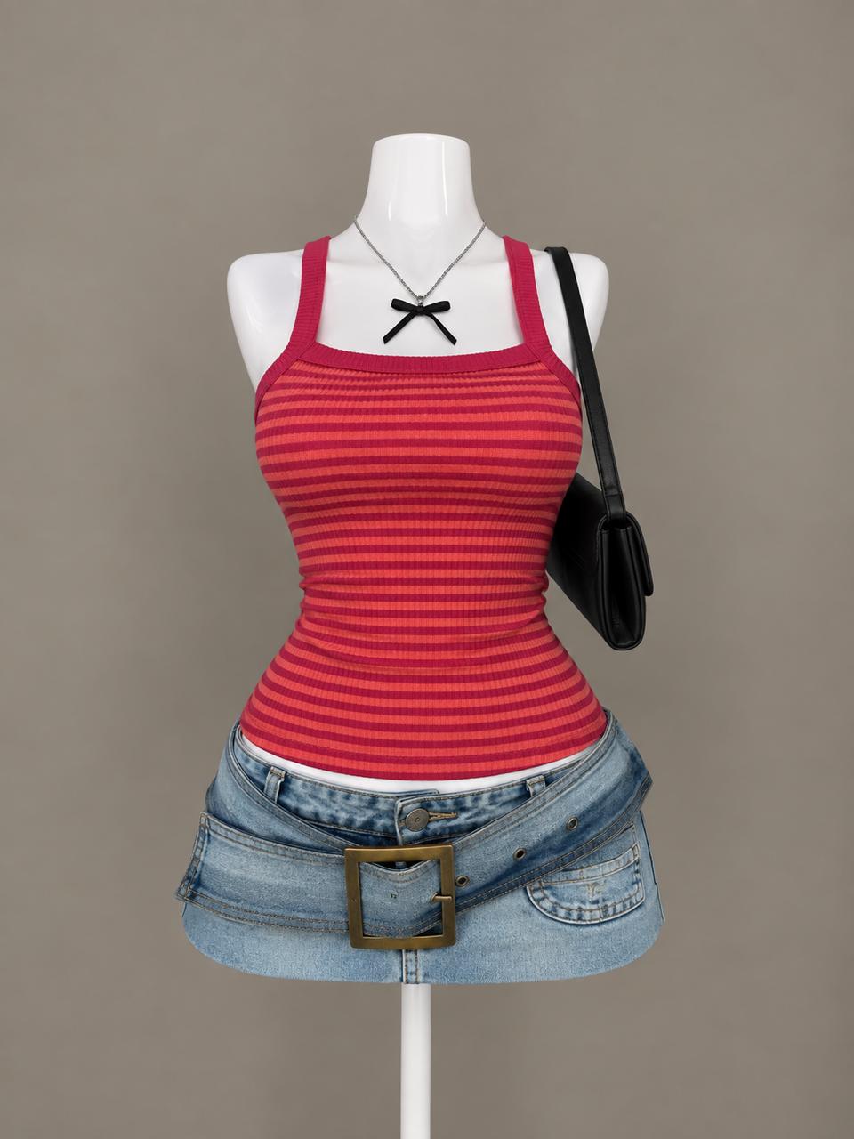 Red Striped Tank Top