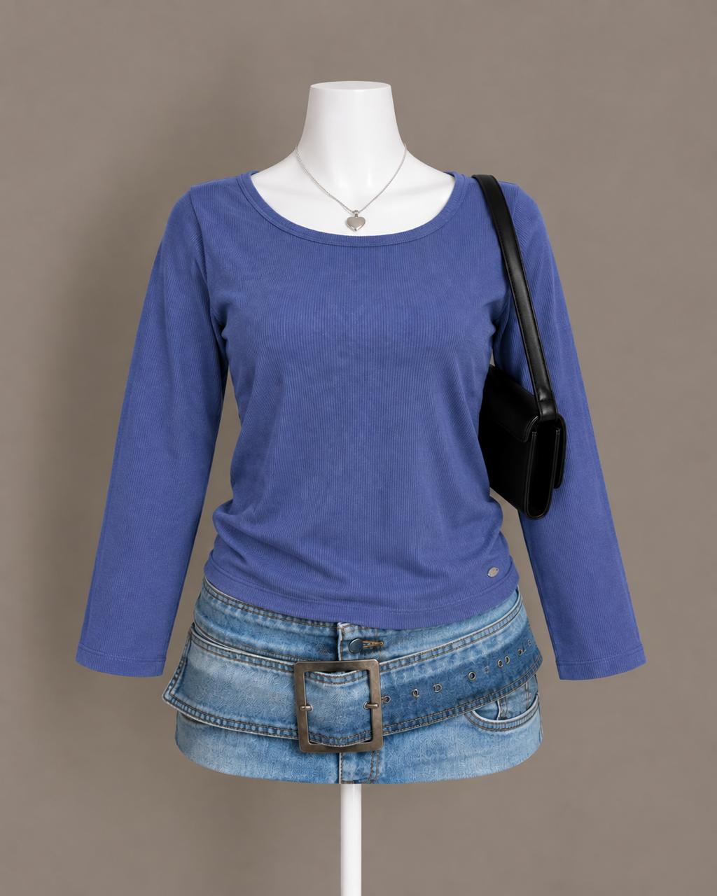 Blue Long Sleeve Top