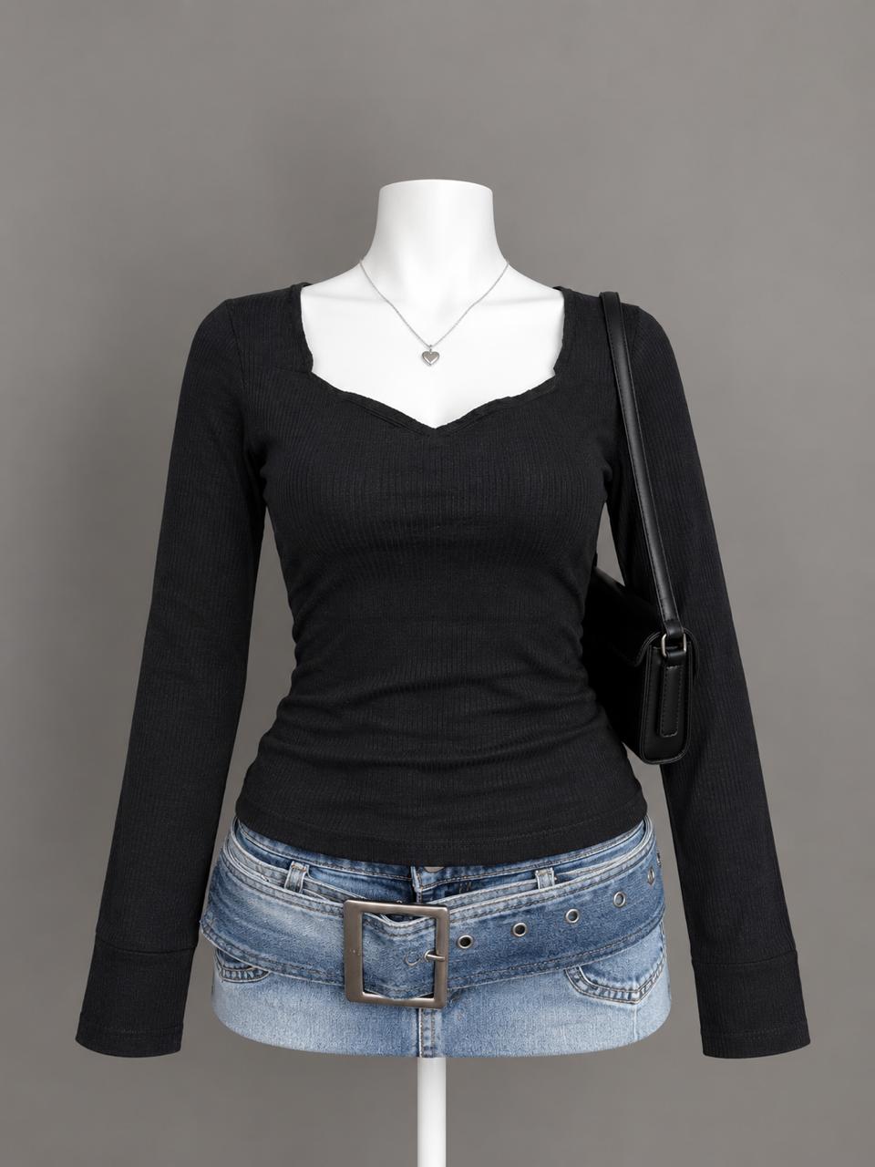 Black Long Sleeve Top