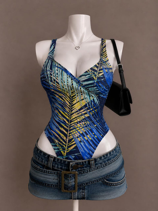 Blue Multicolor Bodysuit