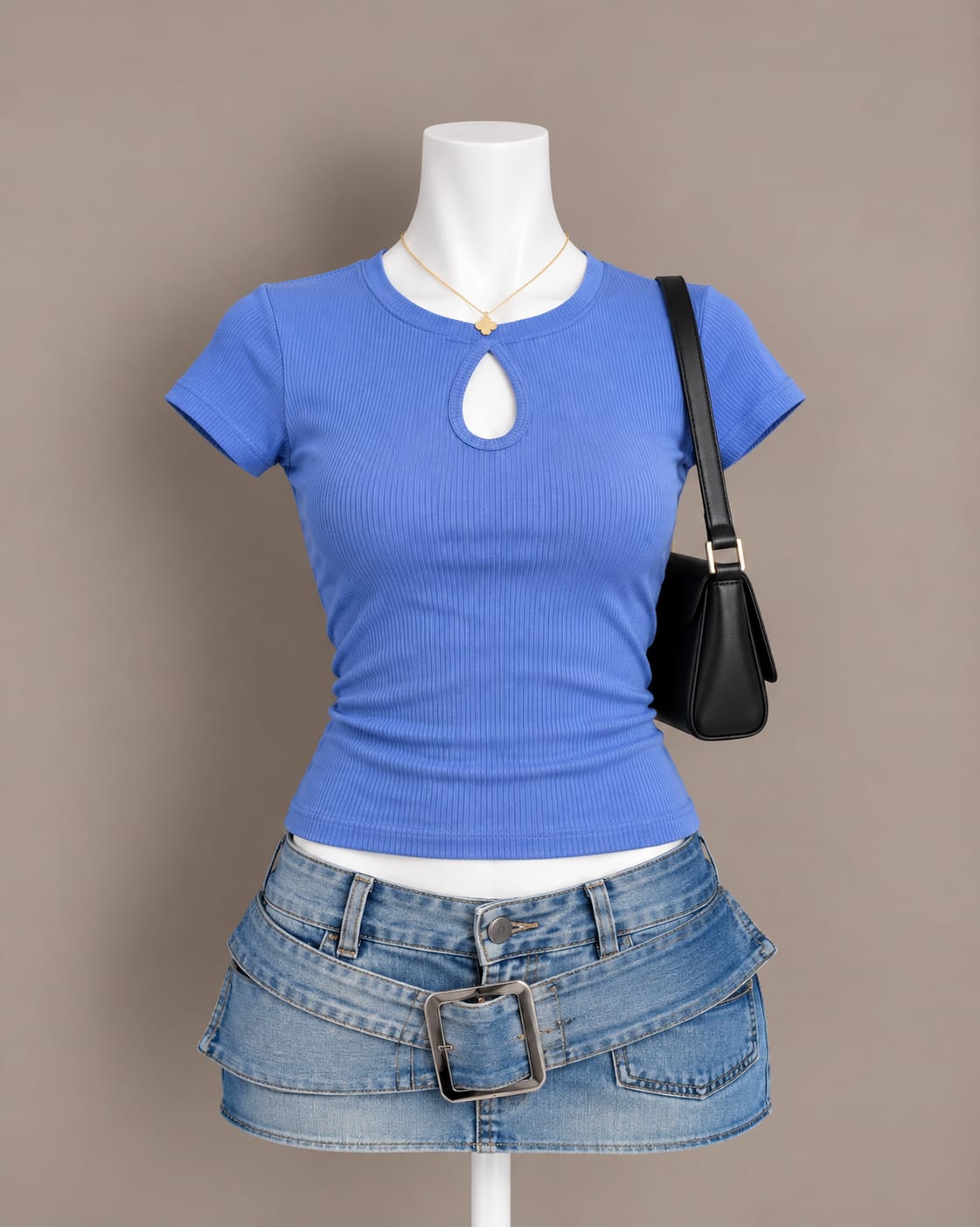 Blue Keyhole Top