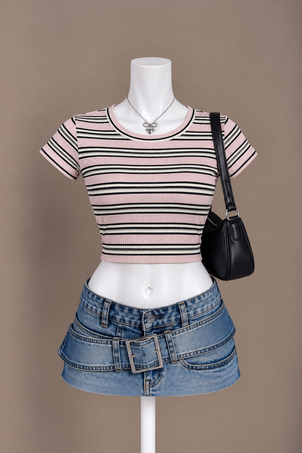 Pink Stripe Crop Top