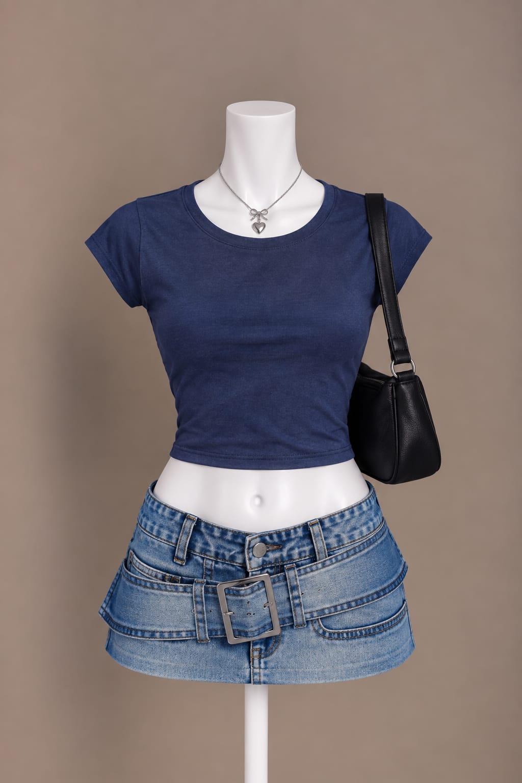 Navy Crop Top