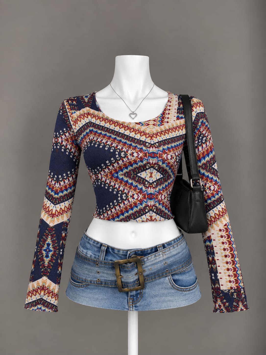 Multicolor Print Crop Top