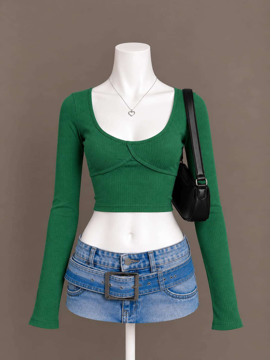 Green Crop Top