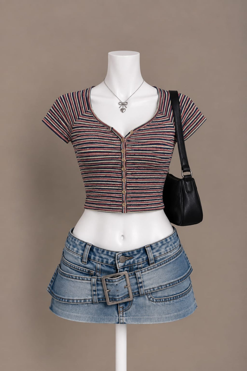 Multicolor Stripe Crop Top