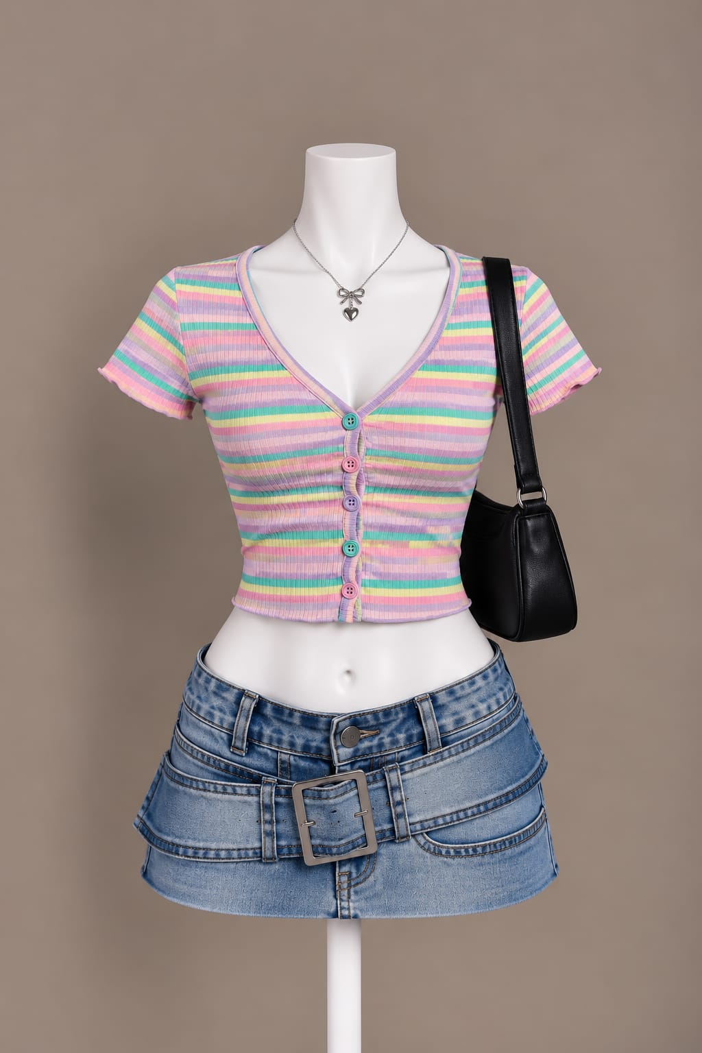 Pastel Stripe Crop Top