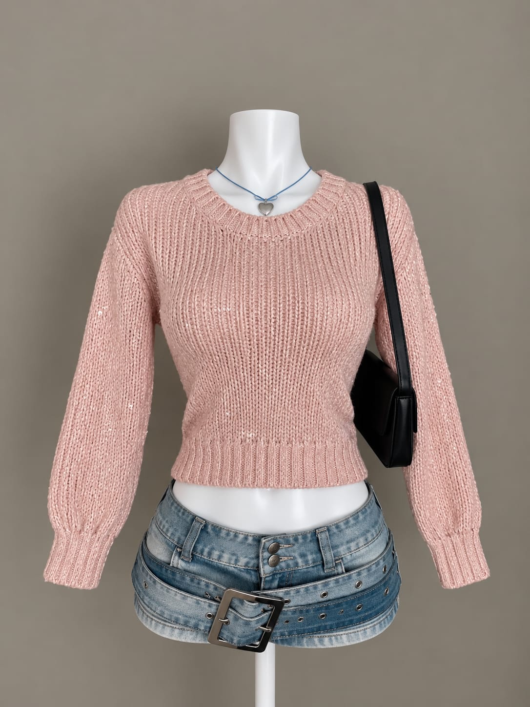 Pink Crop Sweater