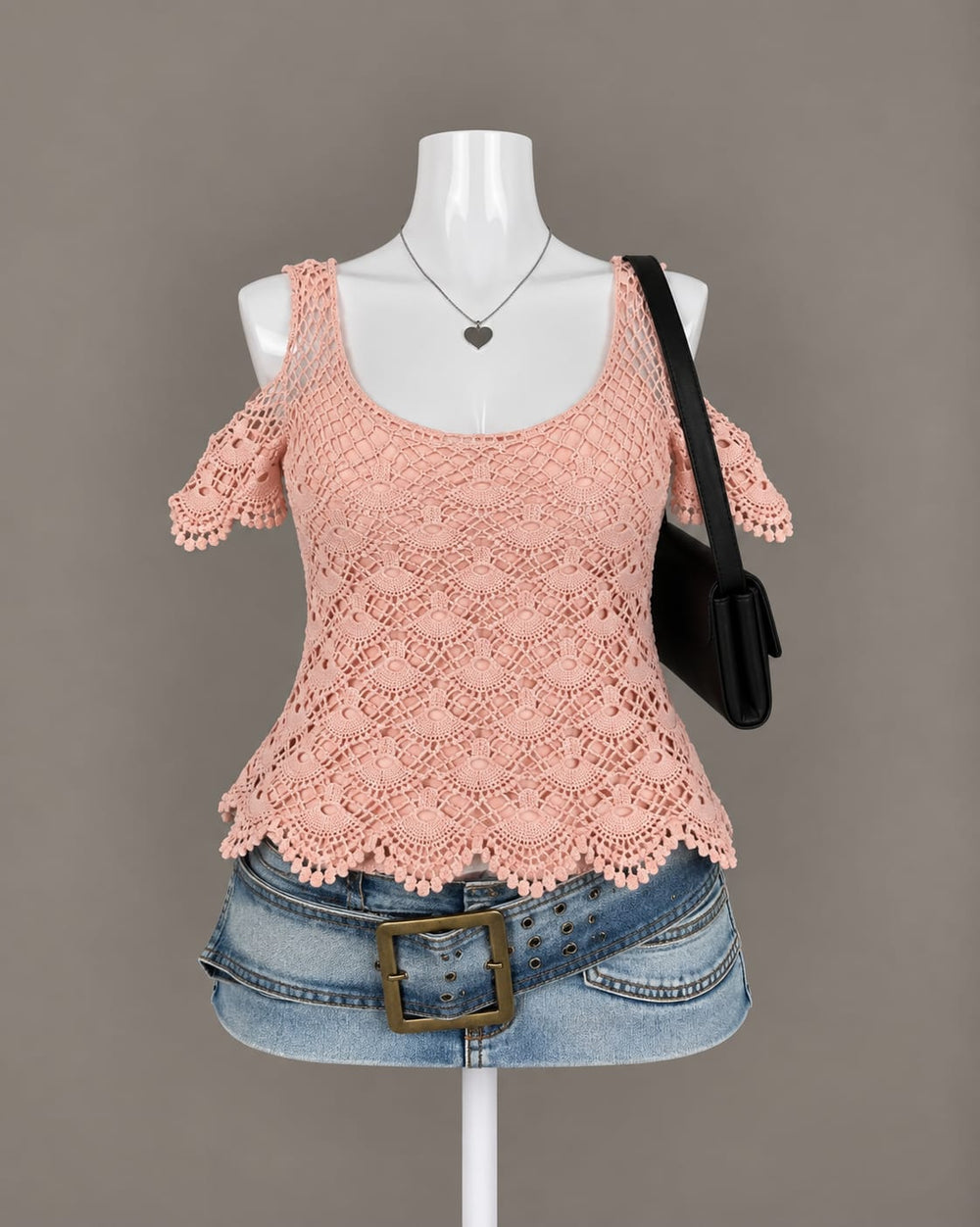 Peach Lace Top