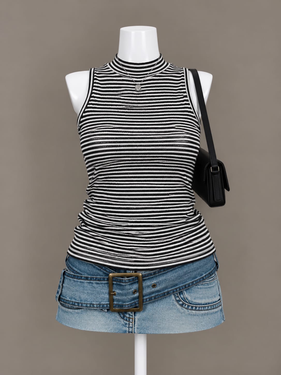 Black and White Striped Tank Top