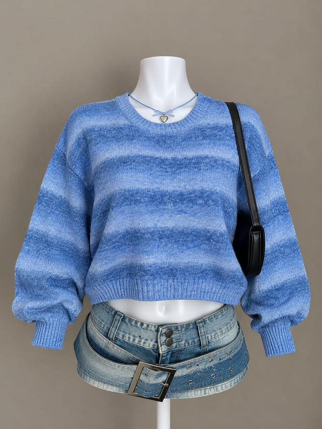 Blue Crop Sweater