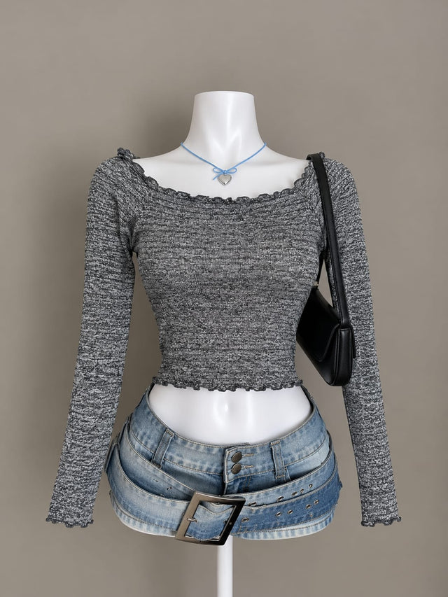Grey Crop Top