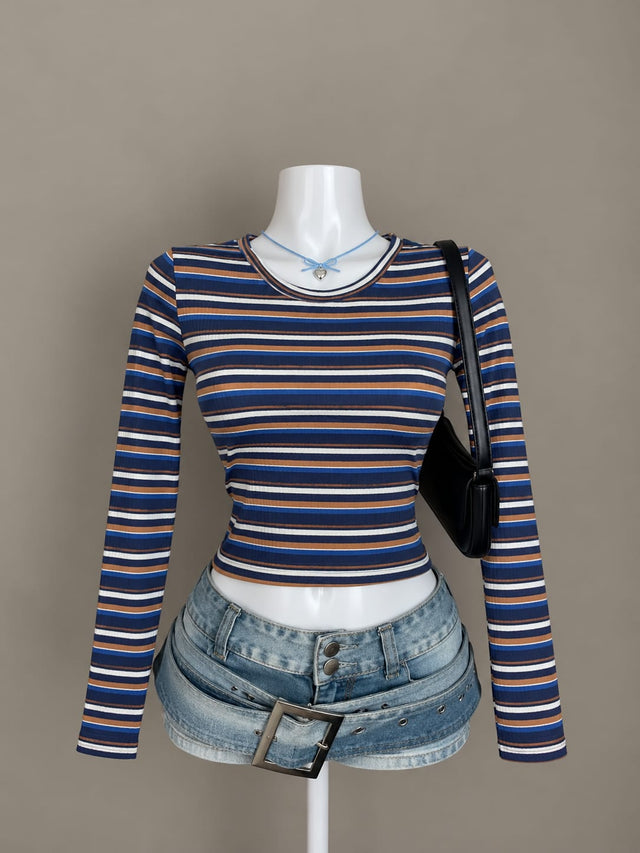 Navy Blue Crop Top