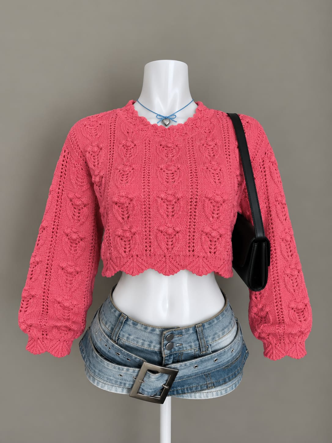 Pink Crop Sweater