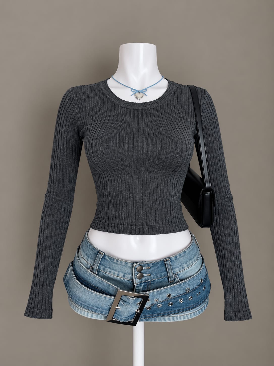 Charcoal Grey Crop Top