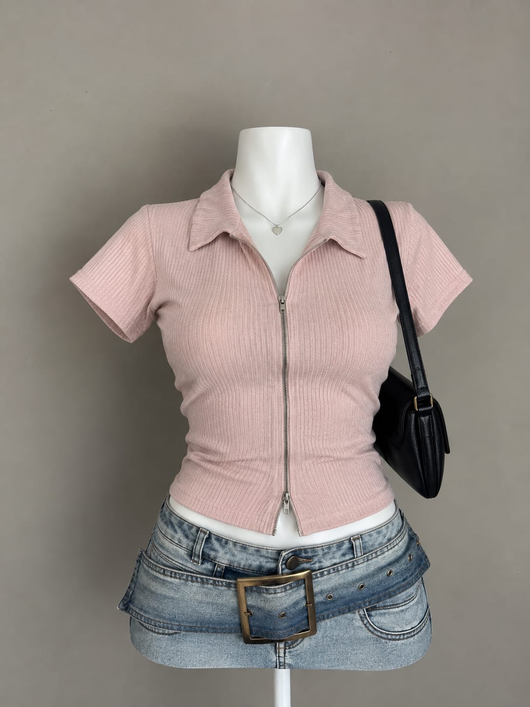 Blush Pink Zip Top