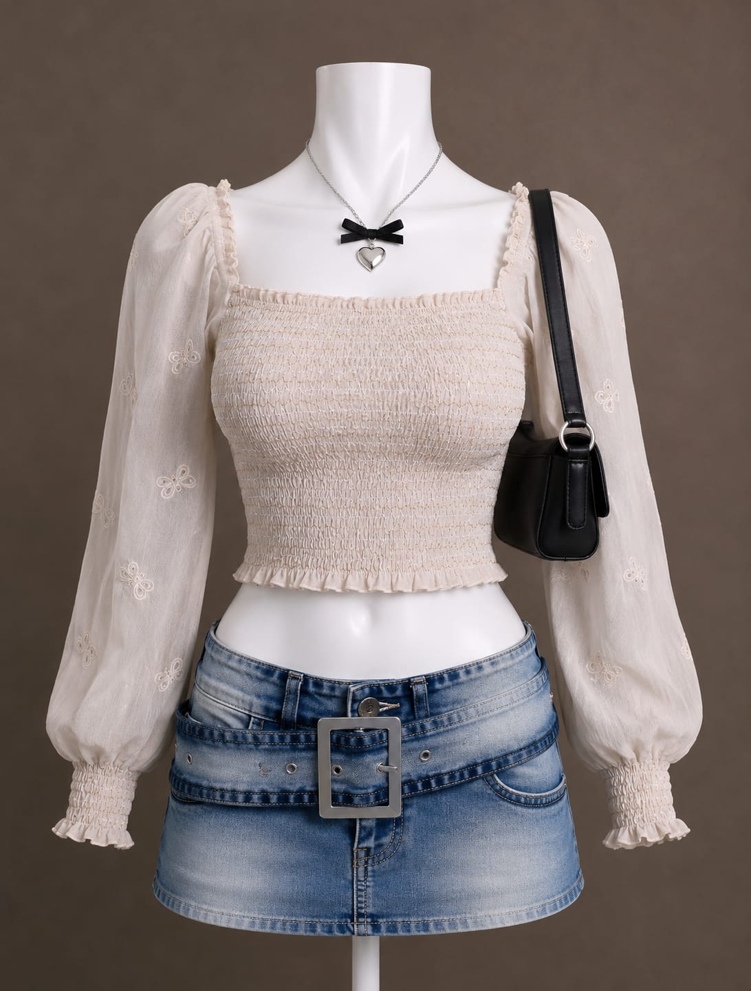 Cream Crop Top