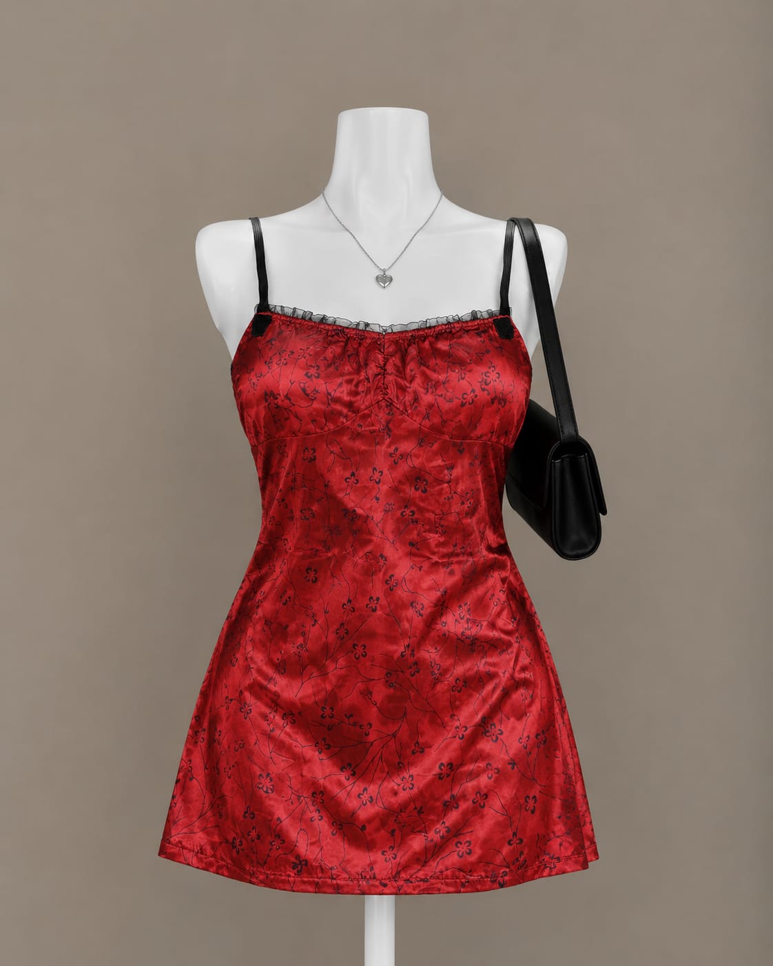 Red Floral Mini Dress
