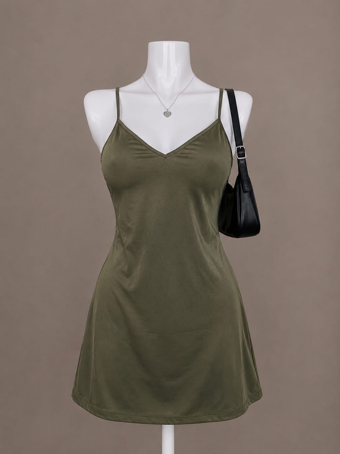 Olive Green Mini Dress