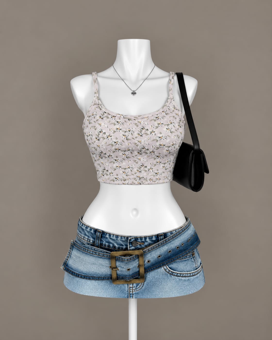 Off White Floral Crop Top