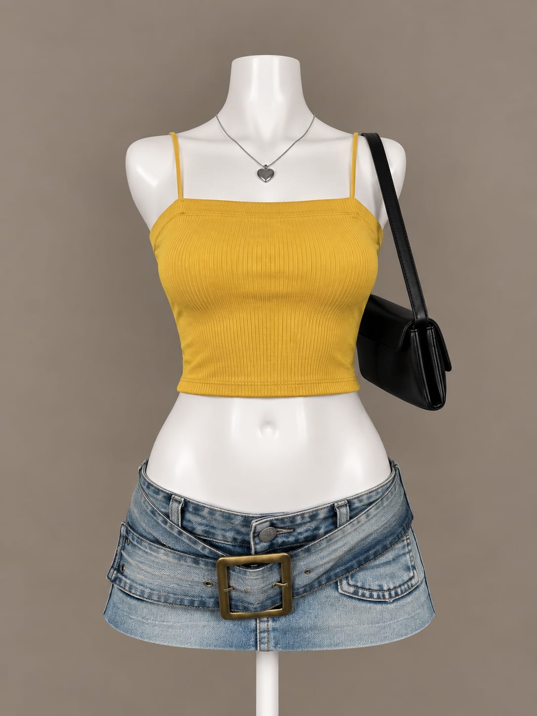 Mustard Camisole Crop Top