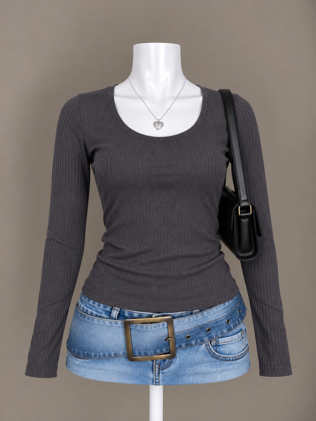 Charcoal Long Sleeve Top