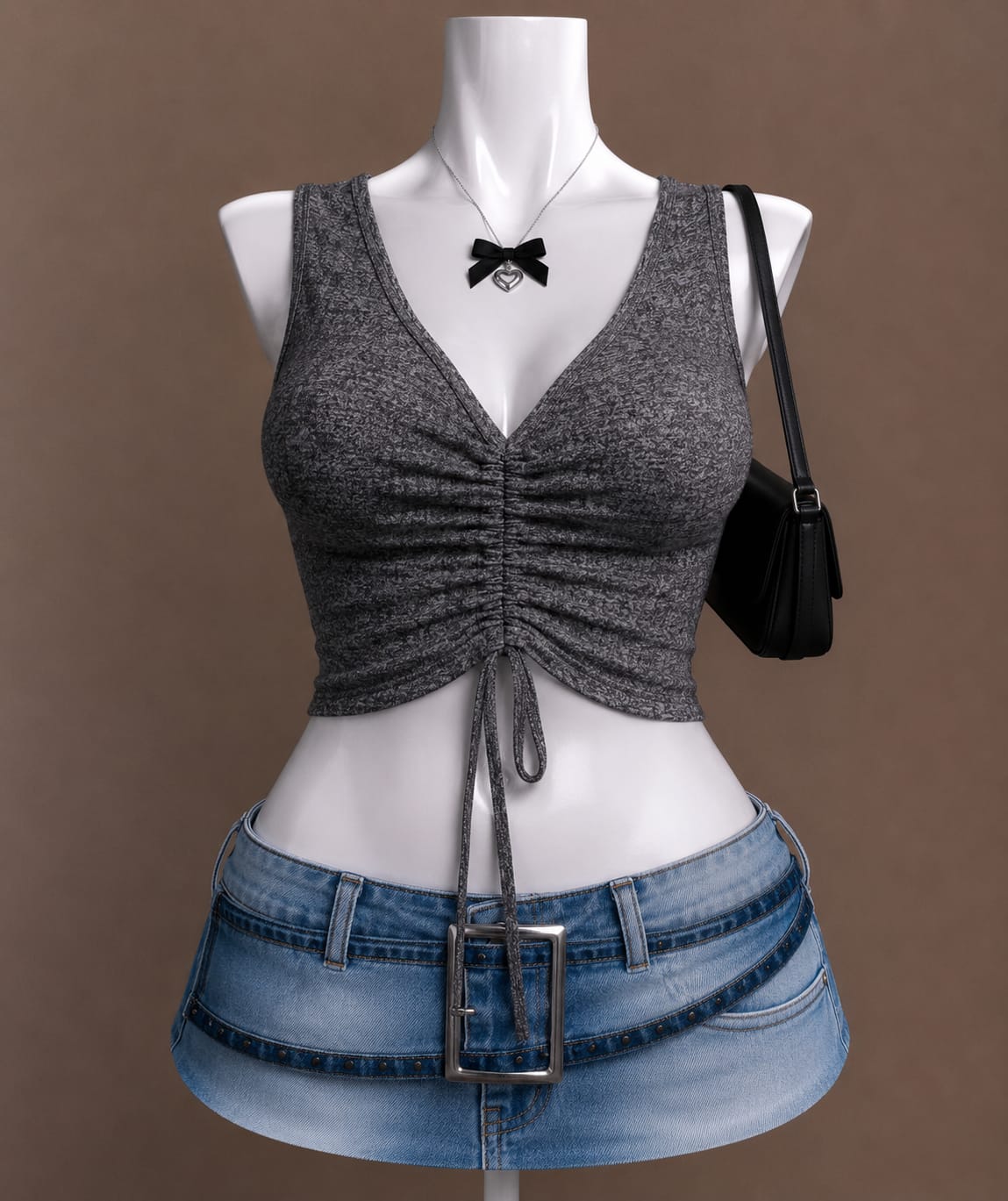 Dark Grey Crop Top
