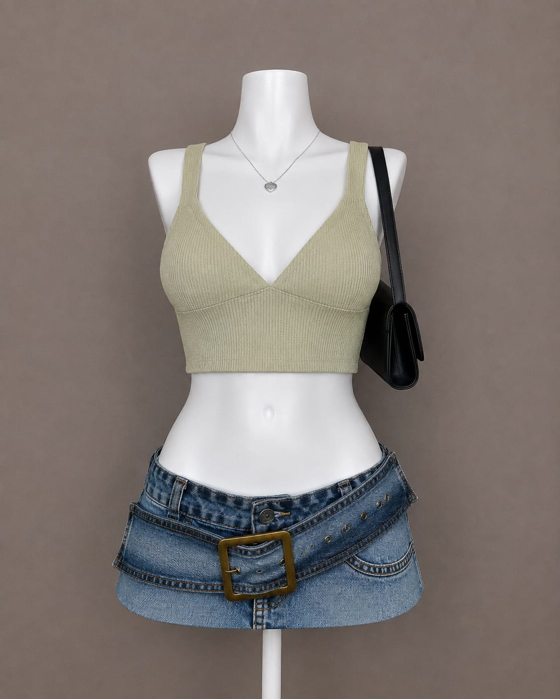 Sage Green Crop Top