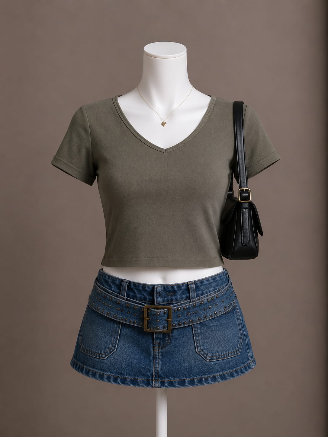 Olive Green Crop Top
