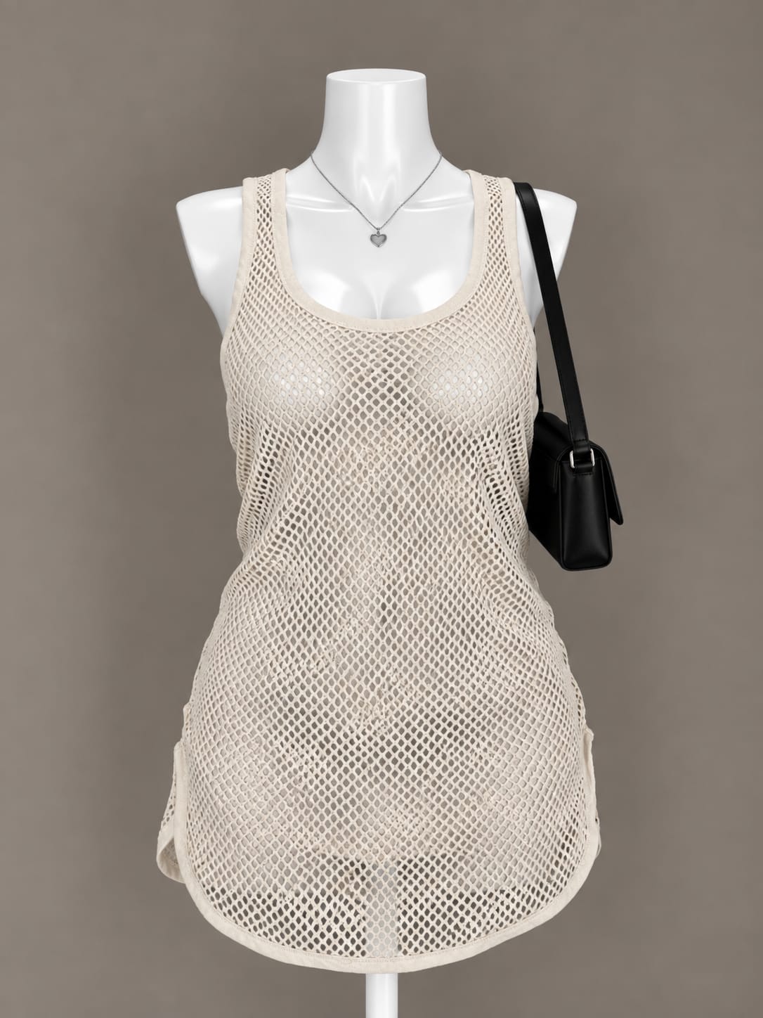 Cream Mesh Dress