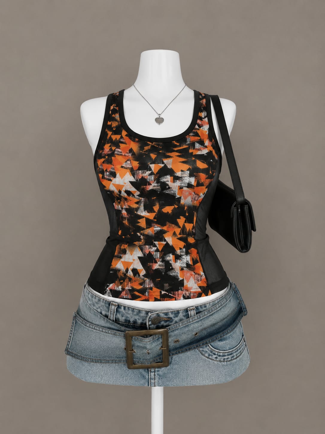 Orange Black Bodysuit