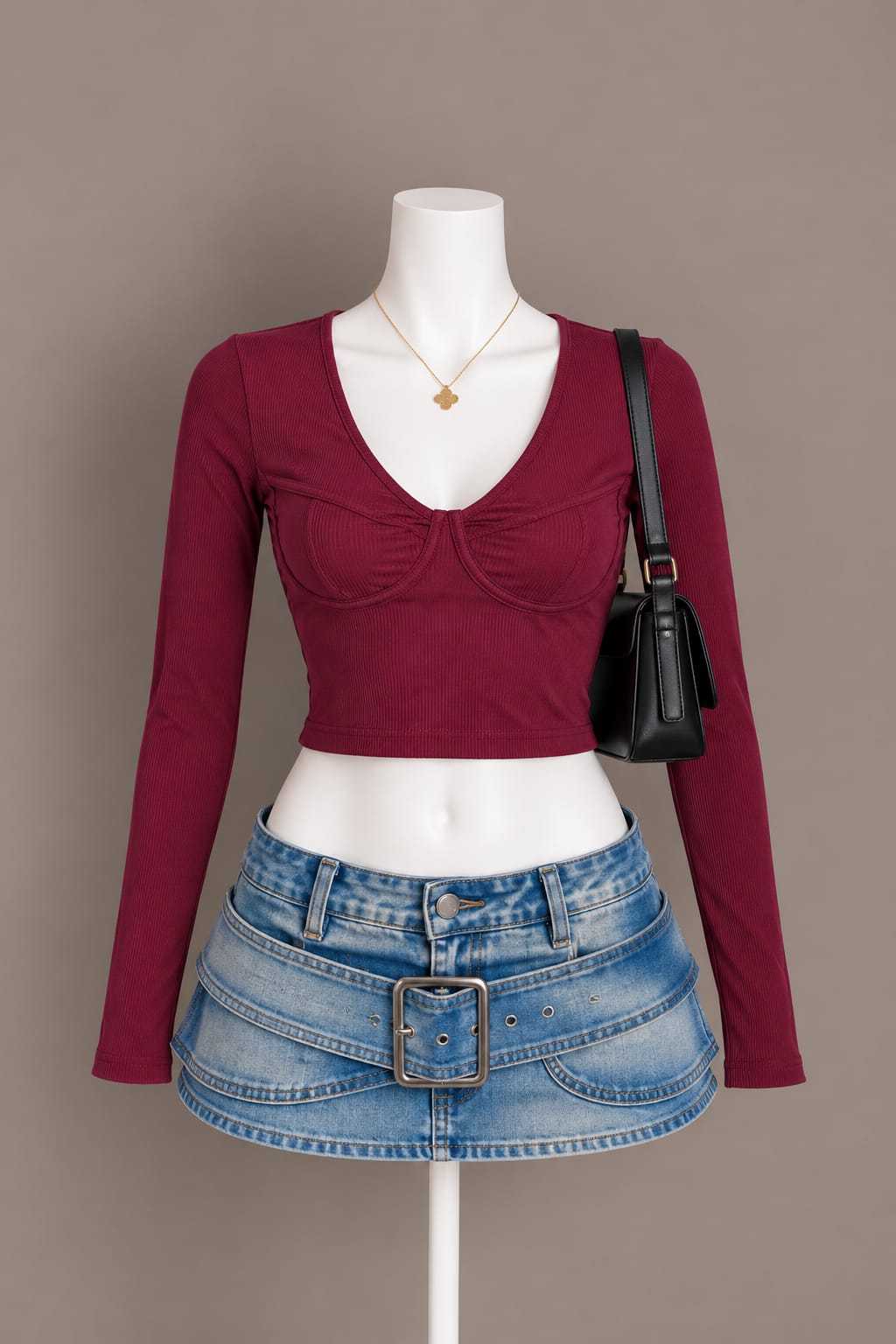 Burgundy Crop Top