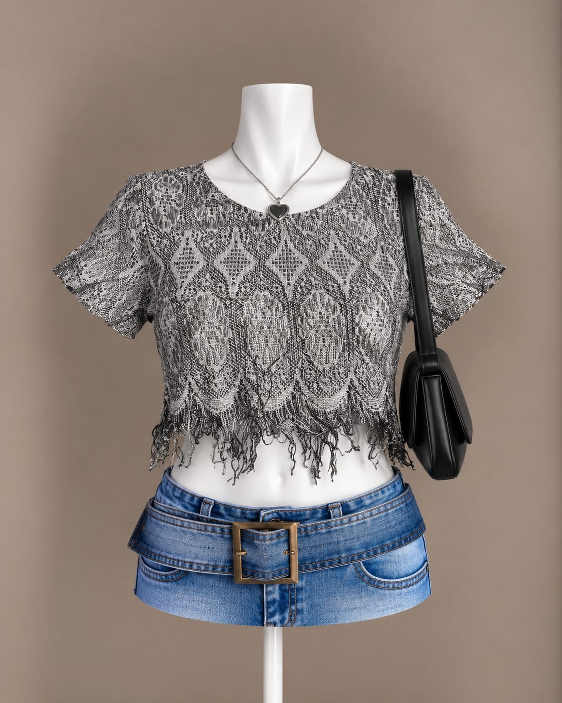 Gray Crop Top
