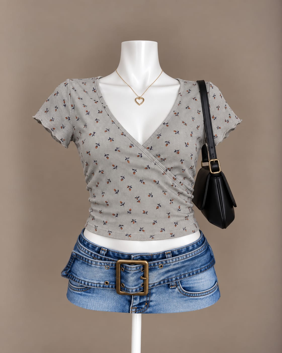 Gray Printed Top