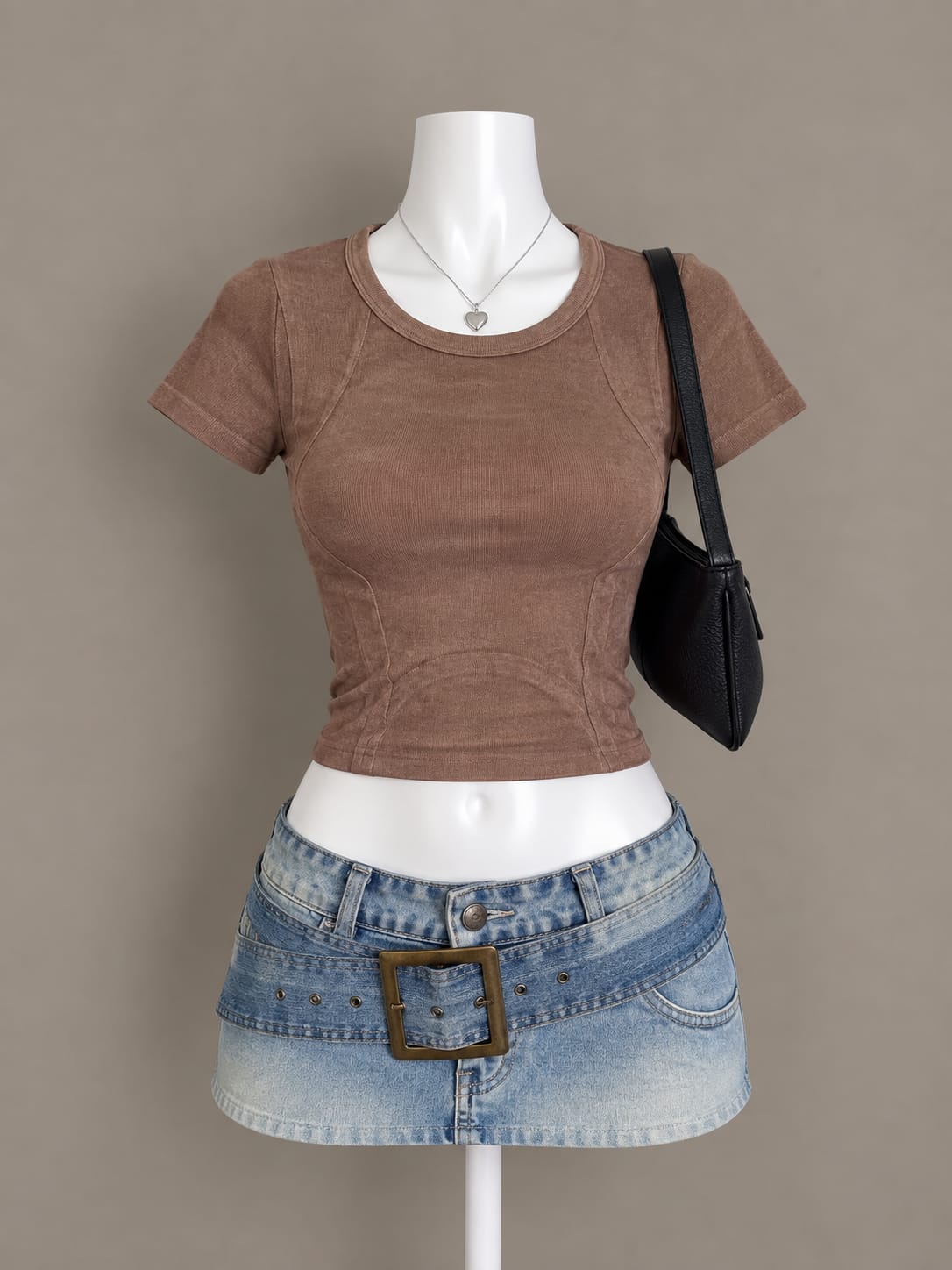 Brown Crop Top
