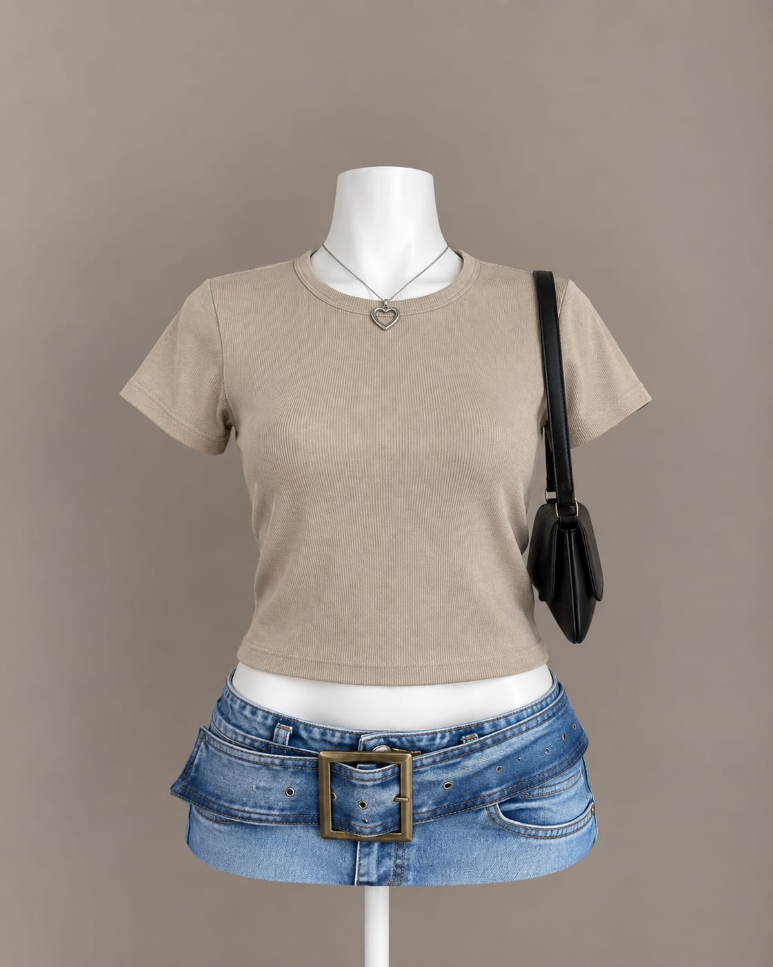 Beige Crop Top