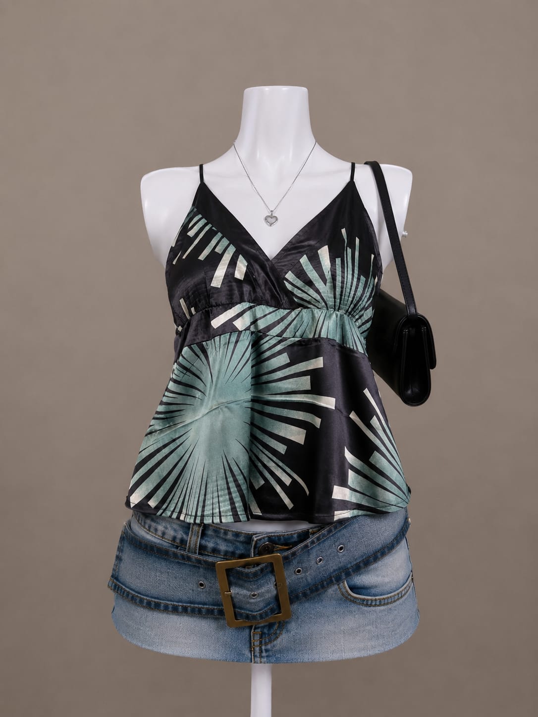 Black Printed Camisole Top